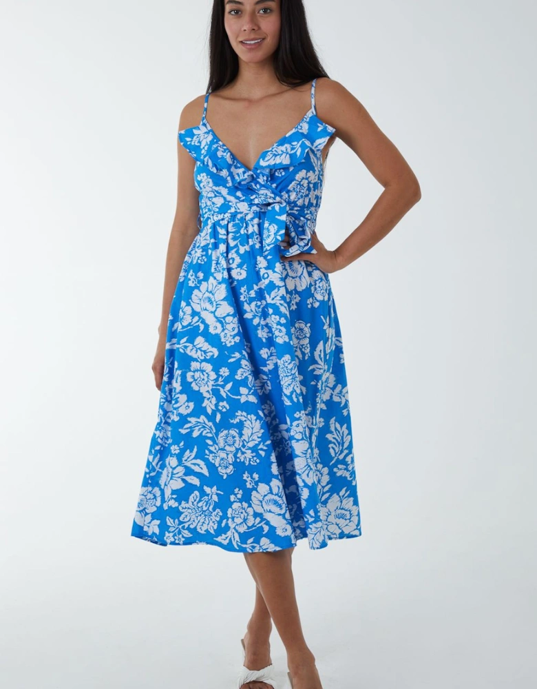 Ruffle Wrap Cami Dress