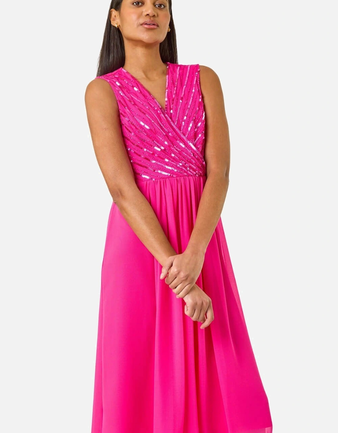 Bead Embellished V-Neck Dress, 2 of 1