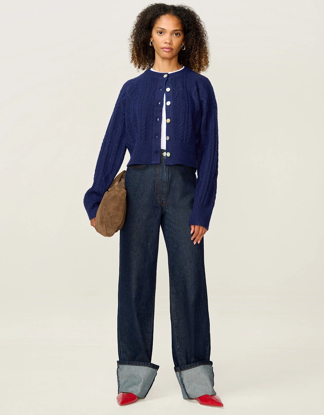 August Cable Cardigan in Navy, 8 of 7