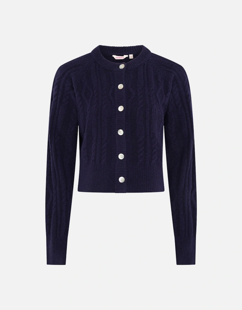 August Cable Cardigan in Navy