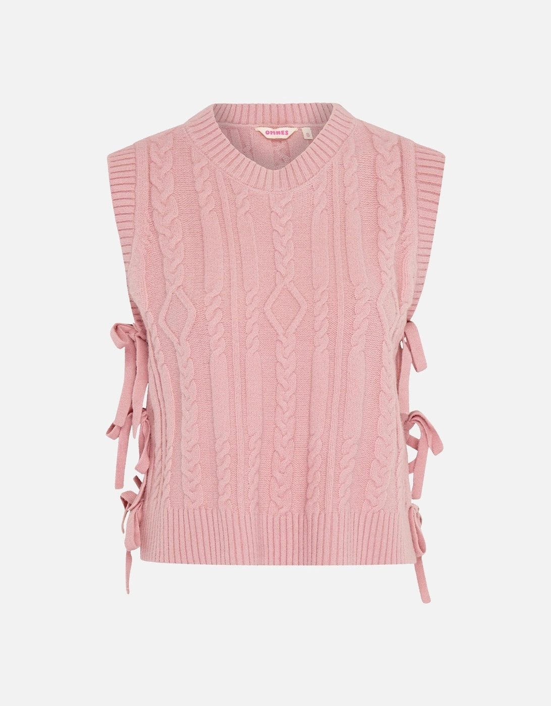 Rufus Cable Bow Side Vest in Light Pink