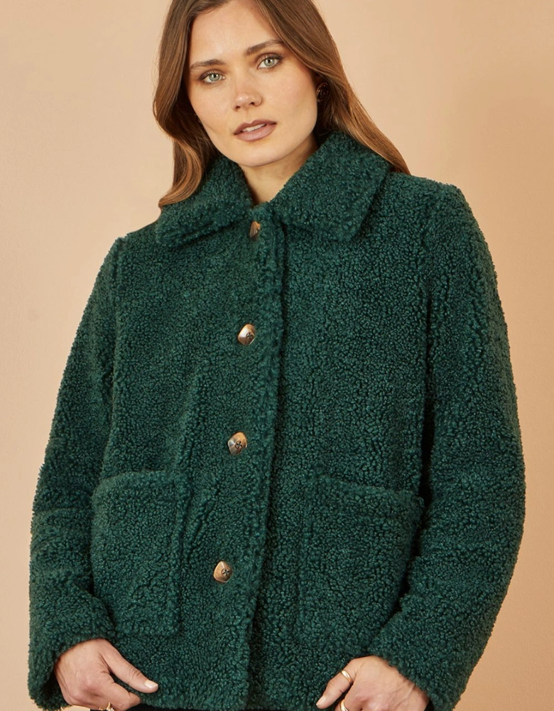 Green Short Teddy Bear Jacket