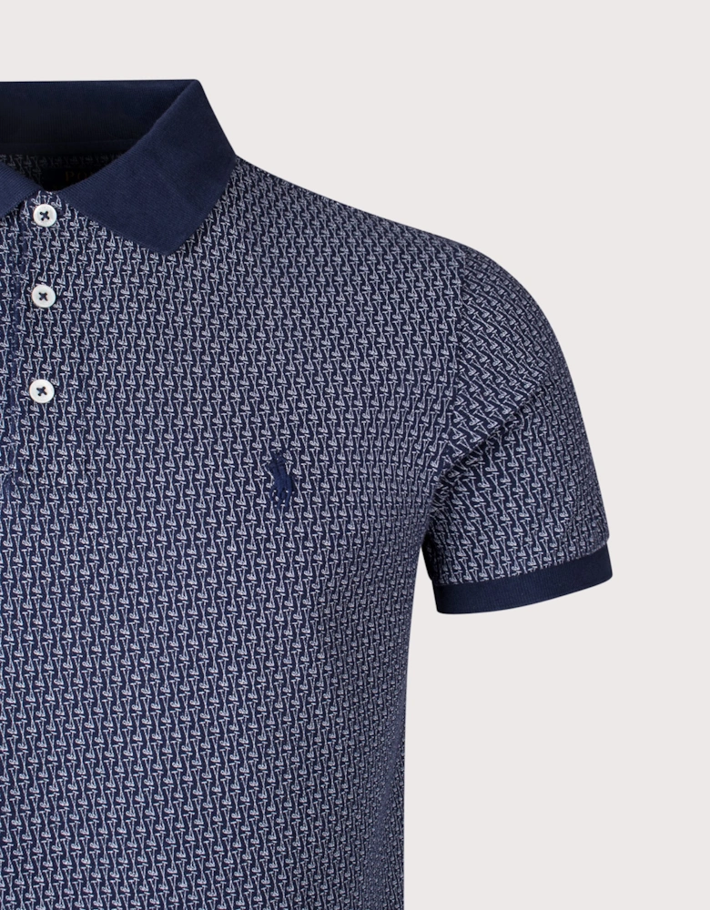 Custom Slim Fit Stretch Mesh Polo Shirt