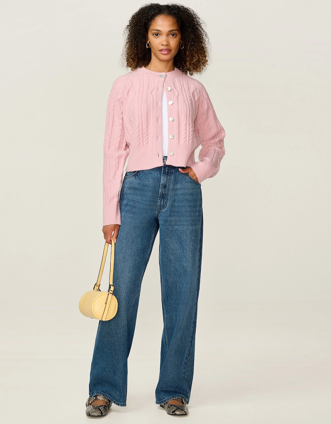 August Cable Cardigan in Light Pink, 8 of 7
