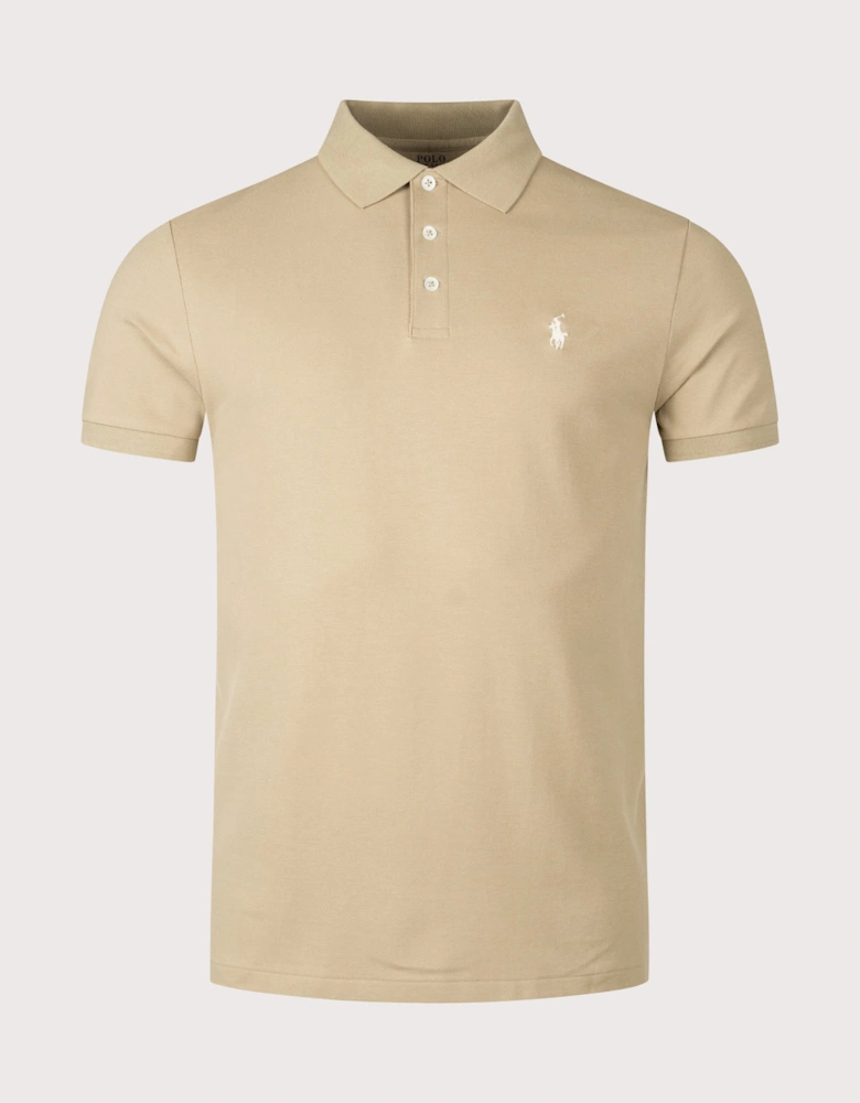 Custom Slim Fit Stretch Mesh Polo Shirt