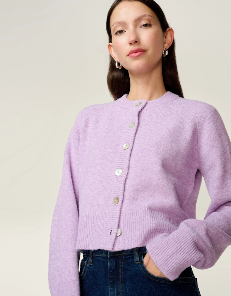 August Cardigan in Lilac