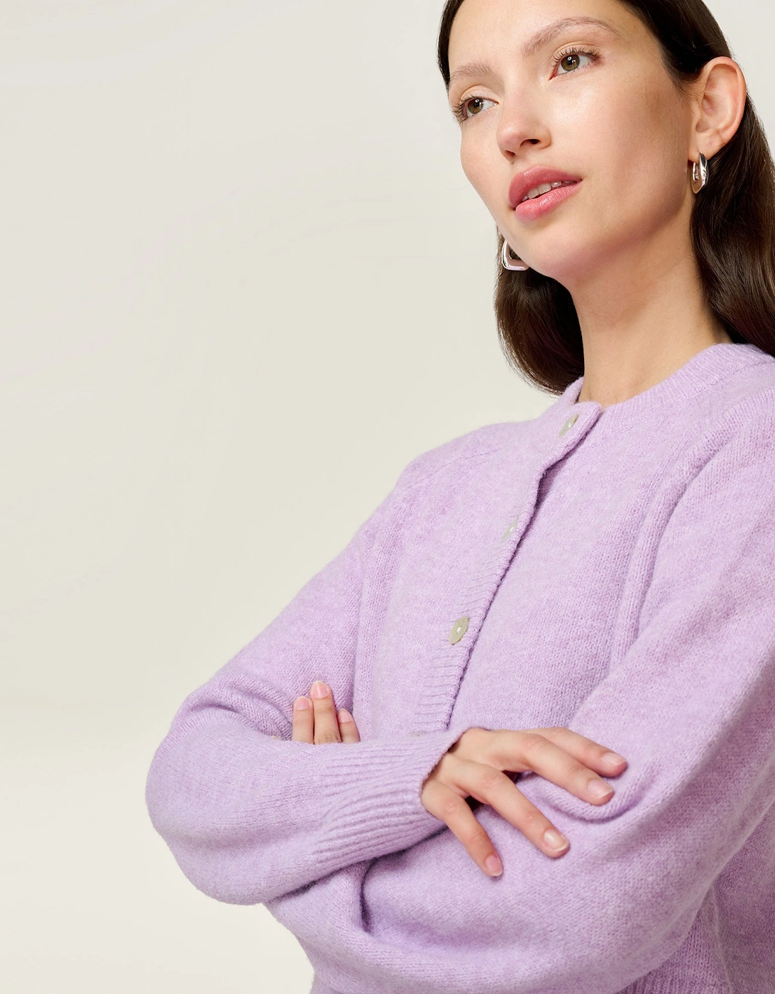 August Cardigan in Lilac