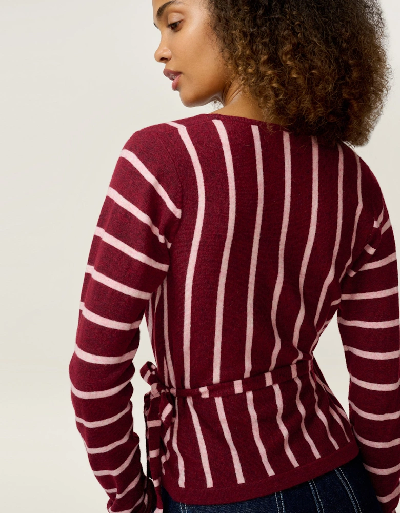 Rex Stripe Ballet Wrap in Merlot