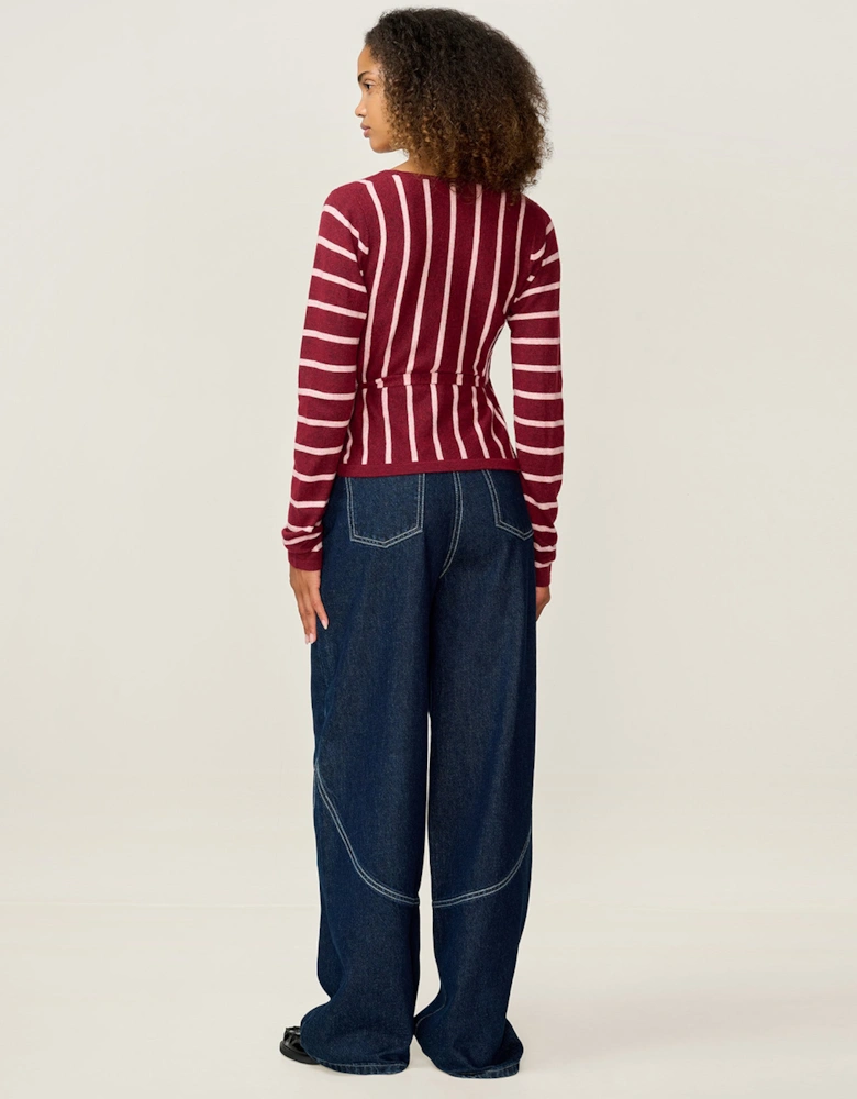 Rex Stripe Ballet Wrap in Merlot