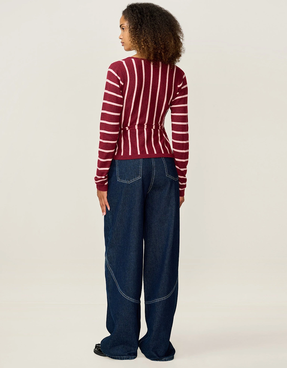 Rex Stripe Ballet Wrap in Merlot