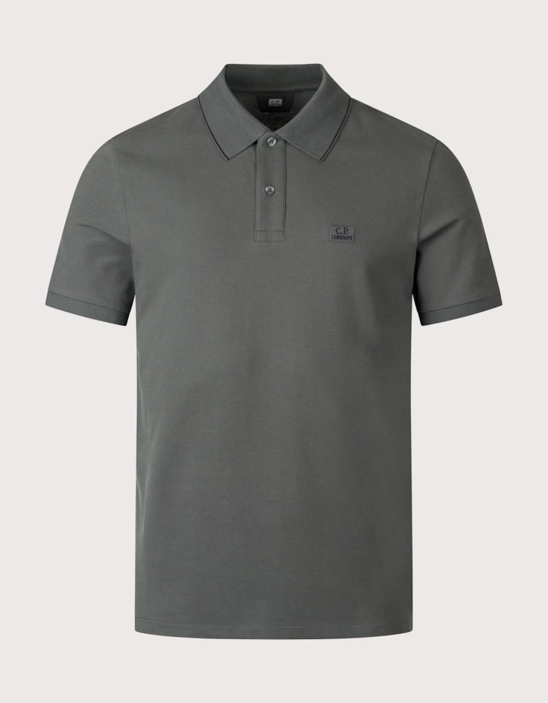 Stretch Piqué Striped Collar Polo Shirt