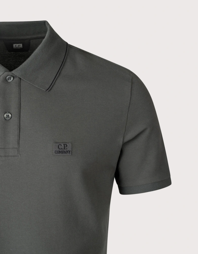 Stretch Piqué Striped Collar Polo Shirt