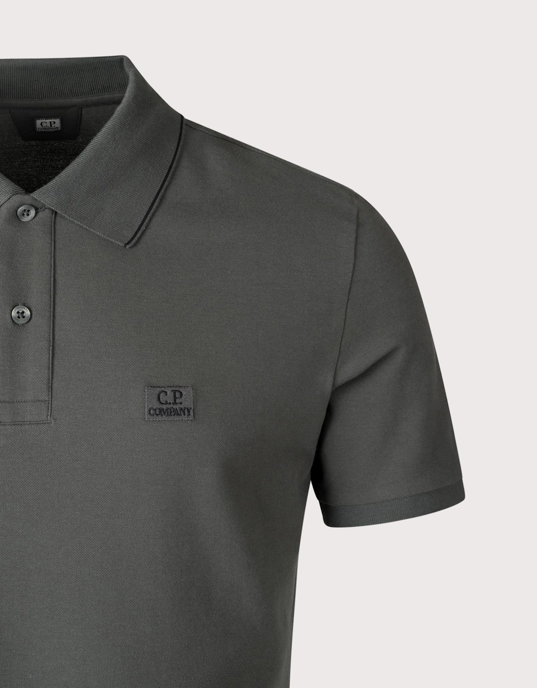 Stretch Piqué Striped Collar Polo Shirt