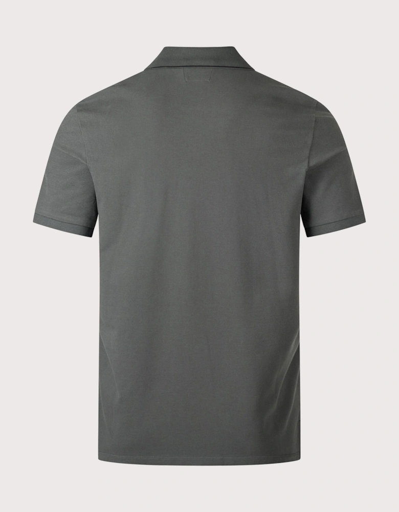 Stretch Piqué Striped Collar Polo Shirt