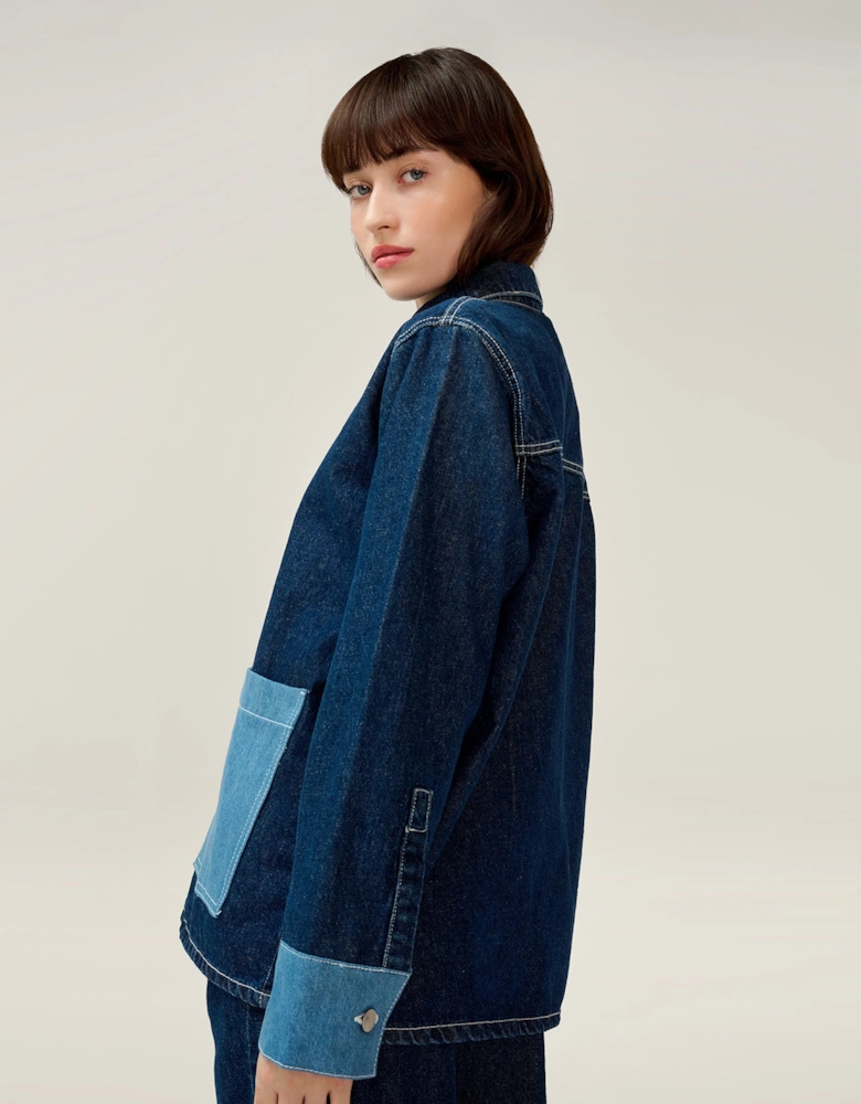 Magnus Raw Denim Jacket in Dark Wash