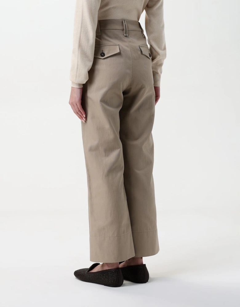 Wide Leg Cotton Trousers