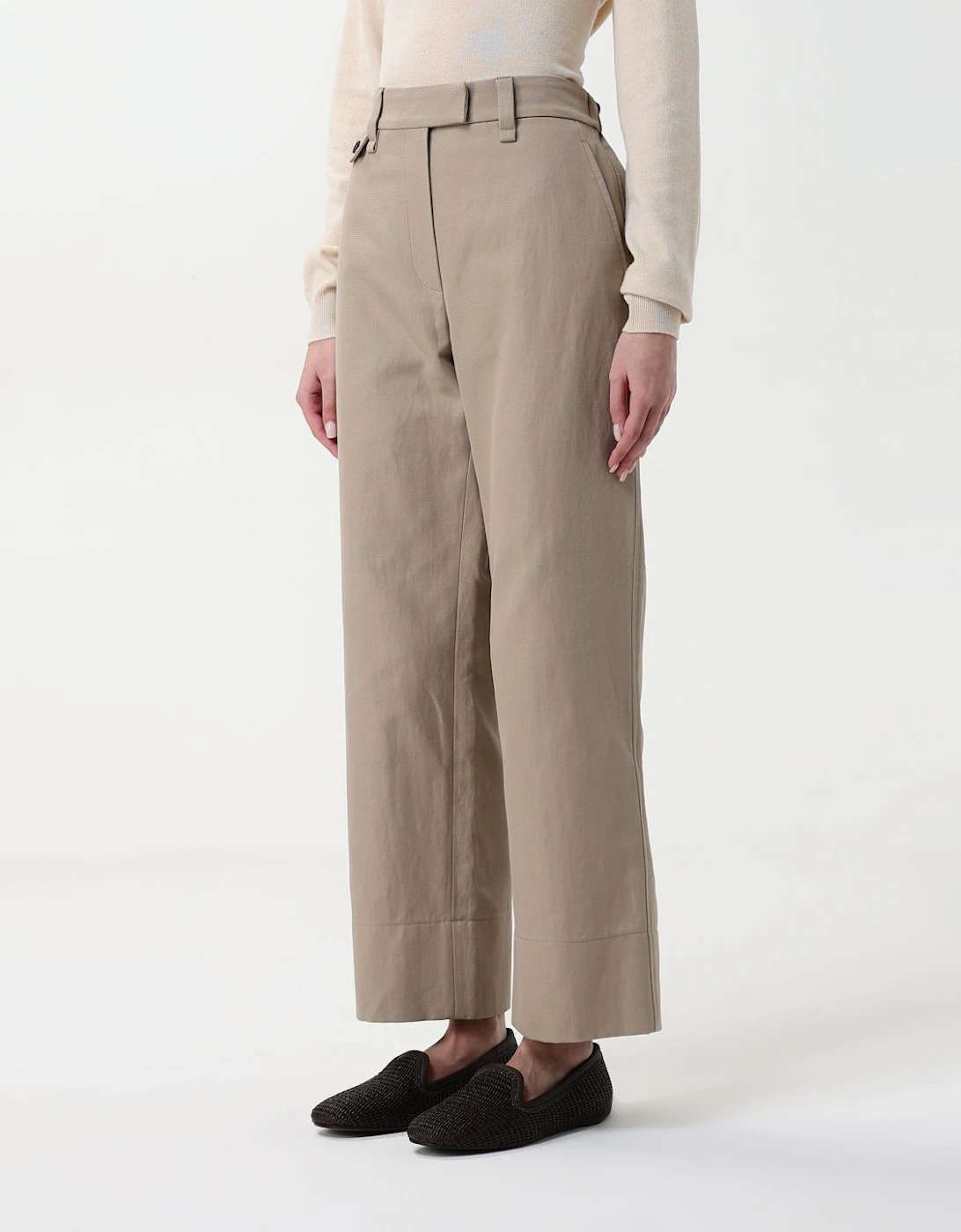 Wide Leg Cotton Trousers