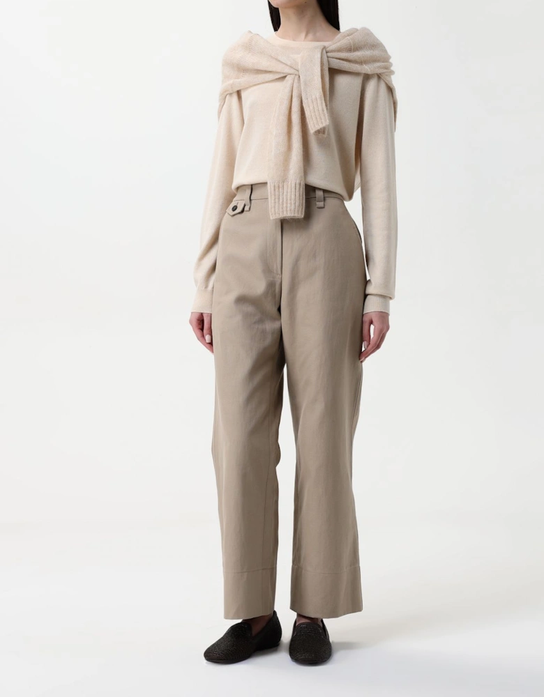 Wide Leg Cotton Trousers