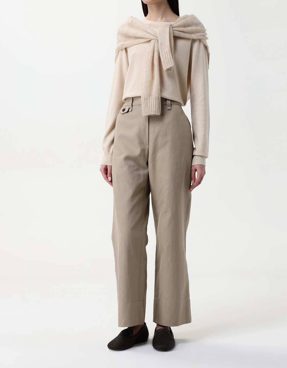 Wide Leg Cotton Trousers