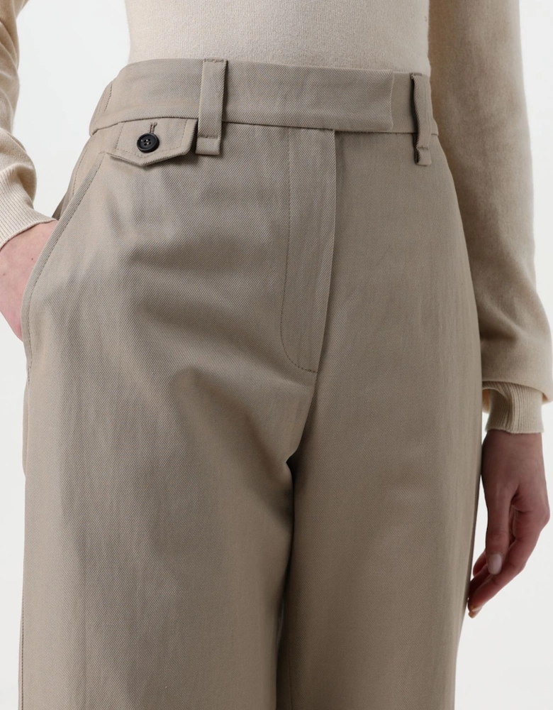 Wide Leg Cotton Trousers