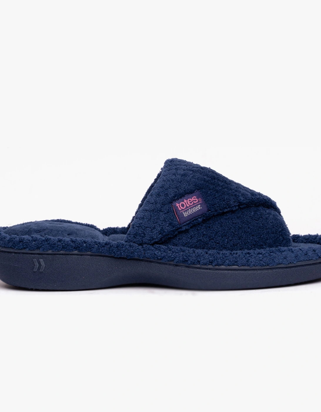 Isotoner POPCORN TURNOVER OPEN TOE Womens Mule Slippers Navy, 7 of 6
