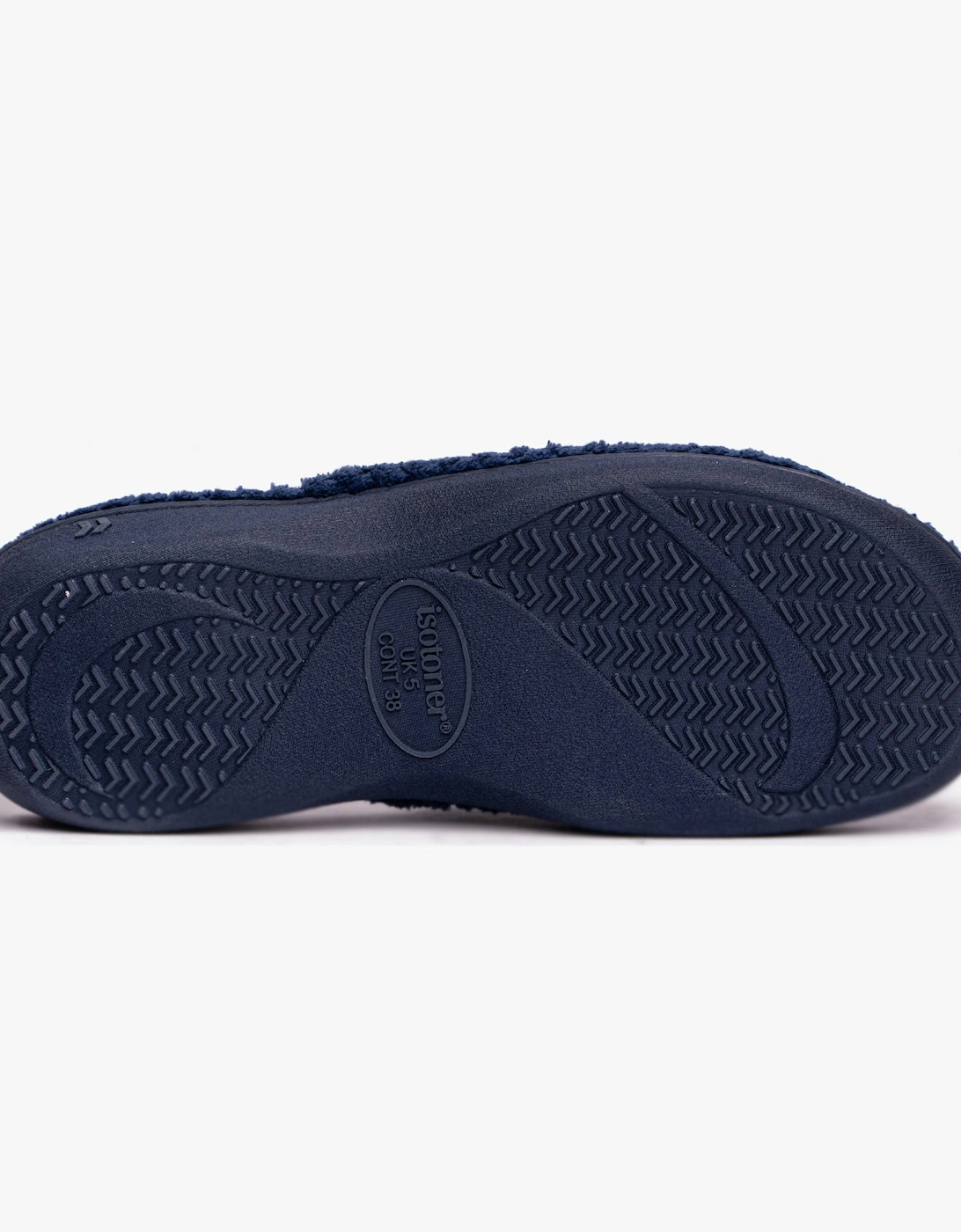 Isotoner POPCORN TURNOVER OPEN TOE Womens Mule Slippers Navy