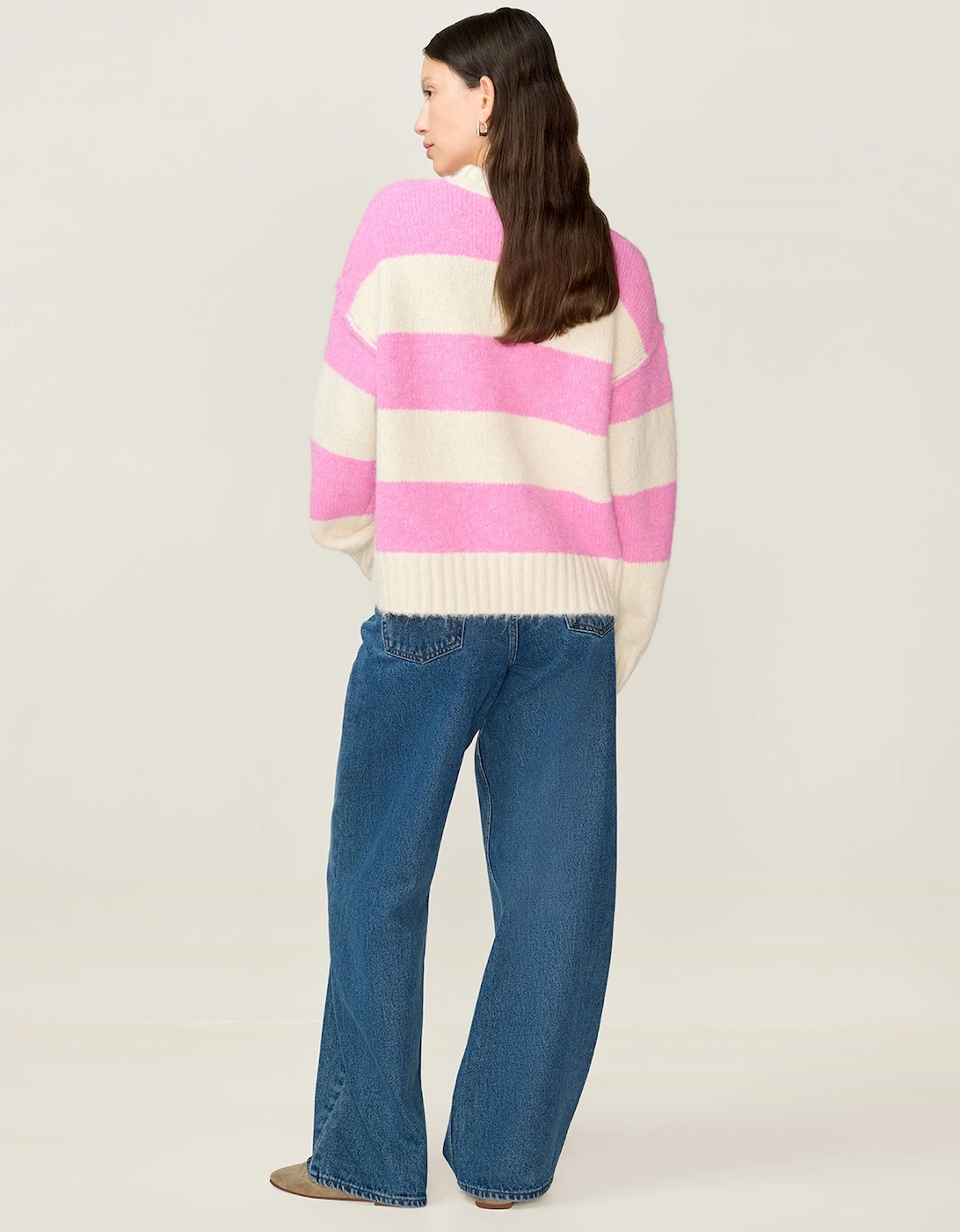 STUDIO Clementine Jumper in Pink and Cream