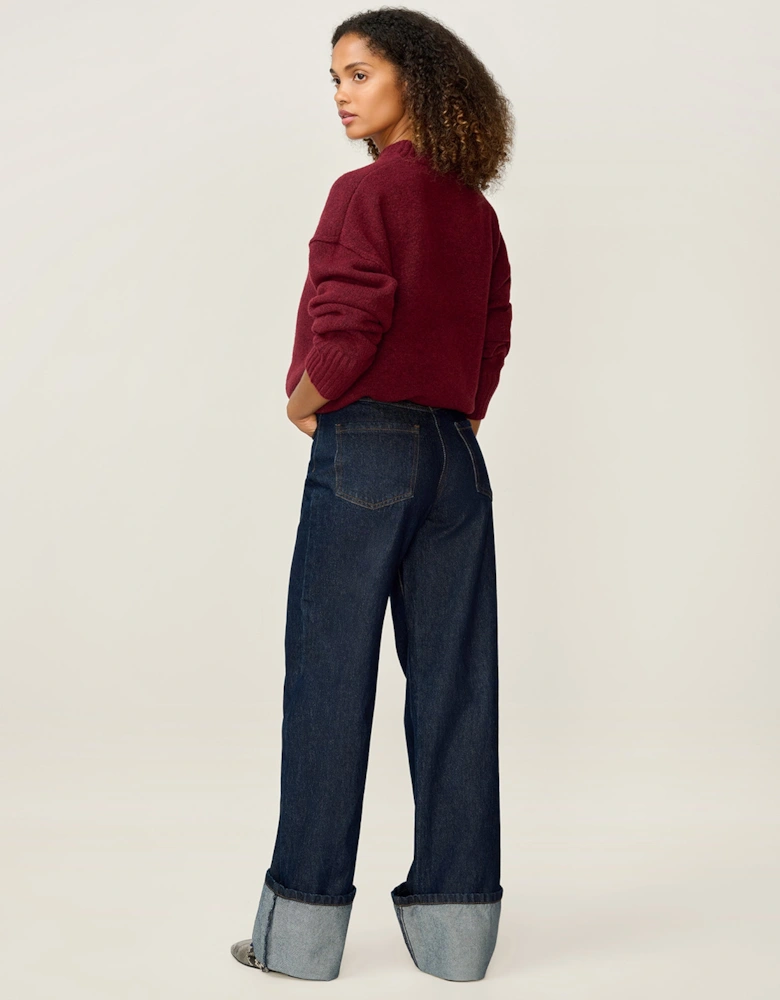 Bernie Turn Up Jean in Dark Indigo Wash