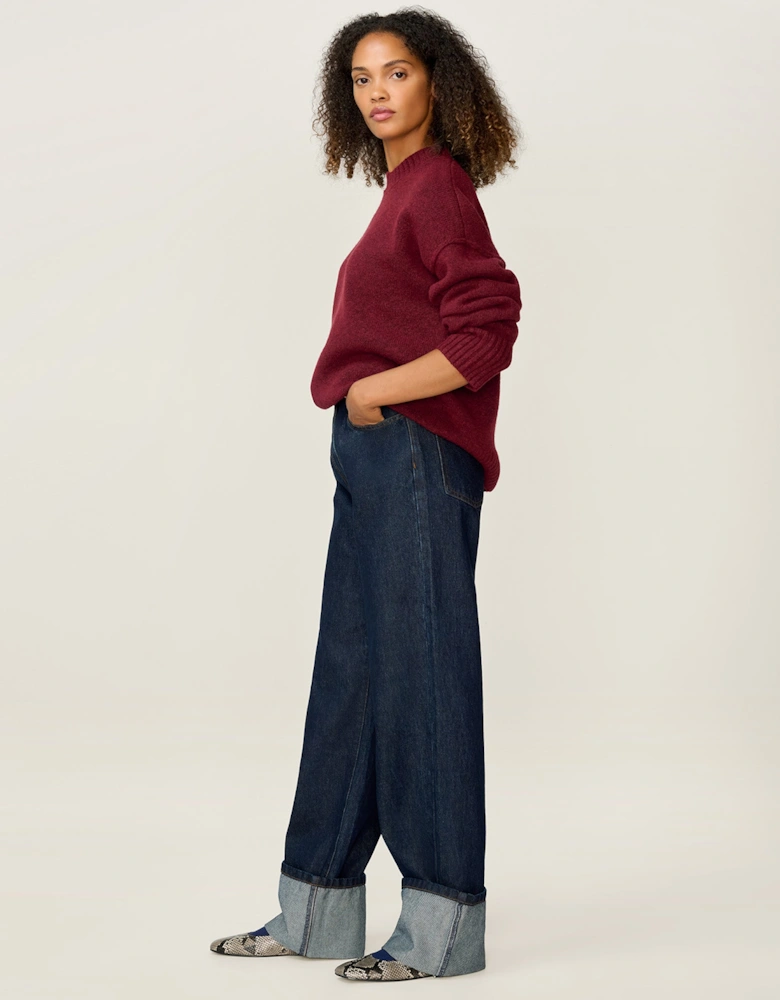 Bernie Turn Up Jean in Dark Indigo Wash