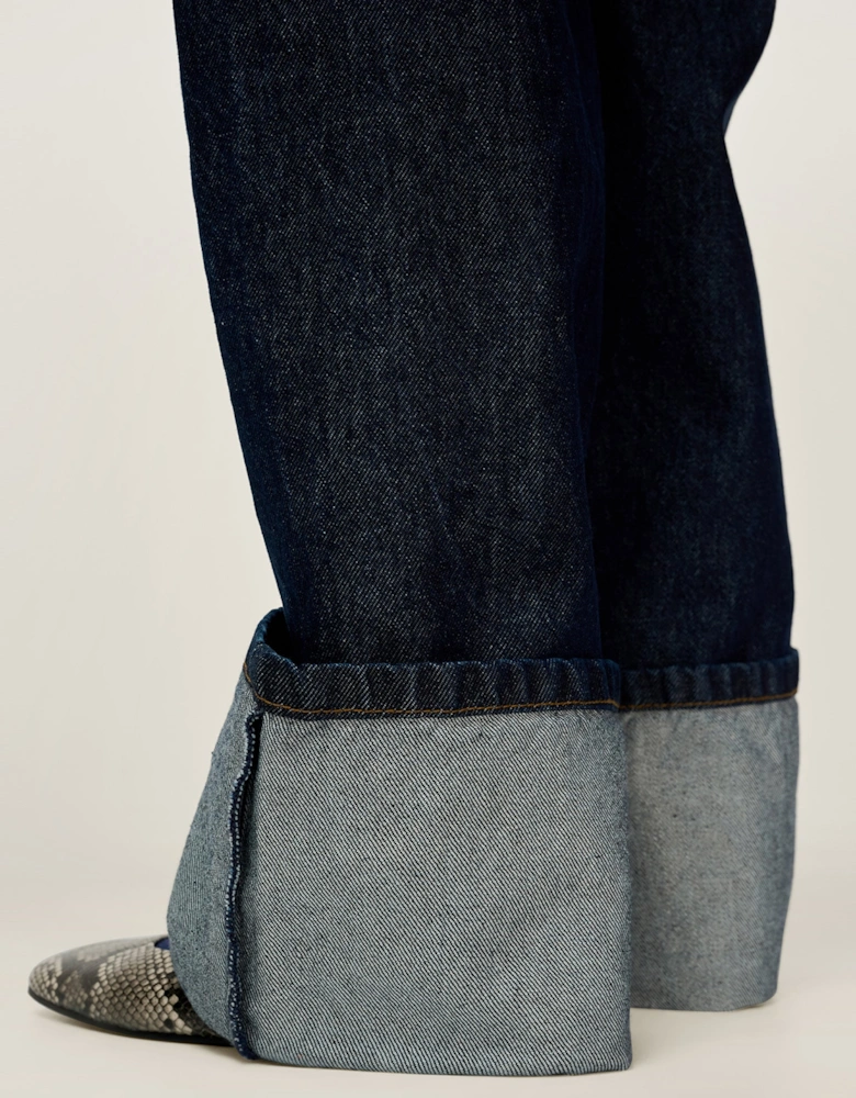 Bernie Turn Up Jean in Dark Indigo Wash
