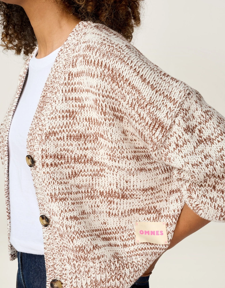 STUDIO Hopper Cardigan in Brown and Cream