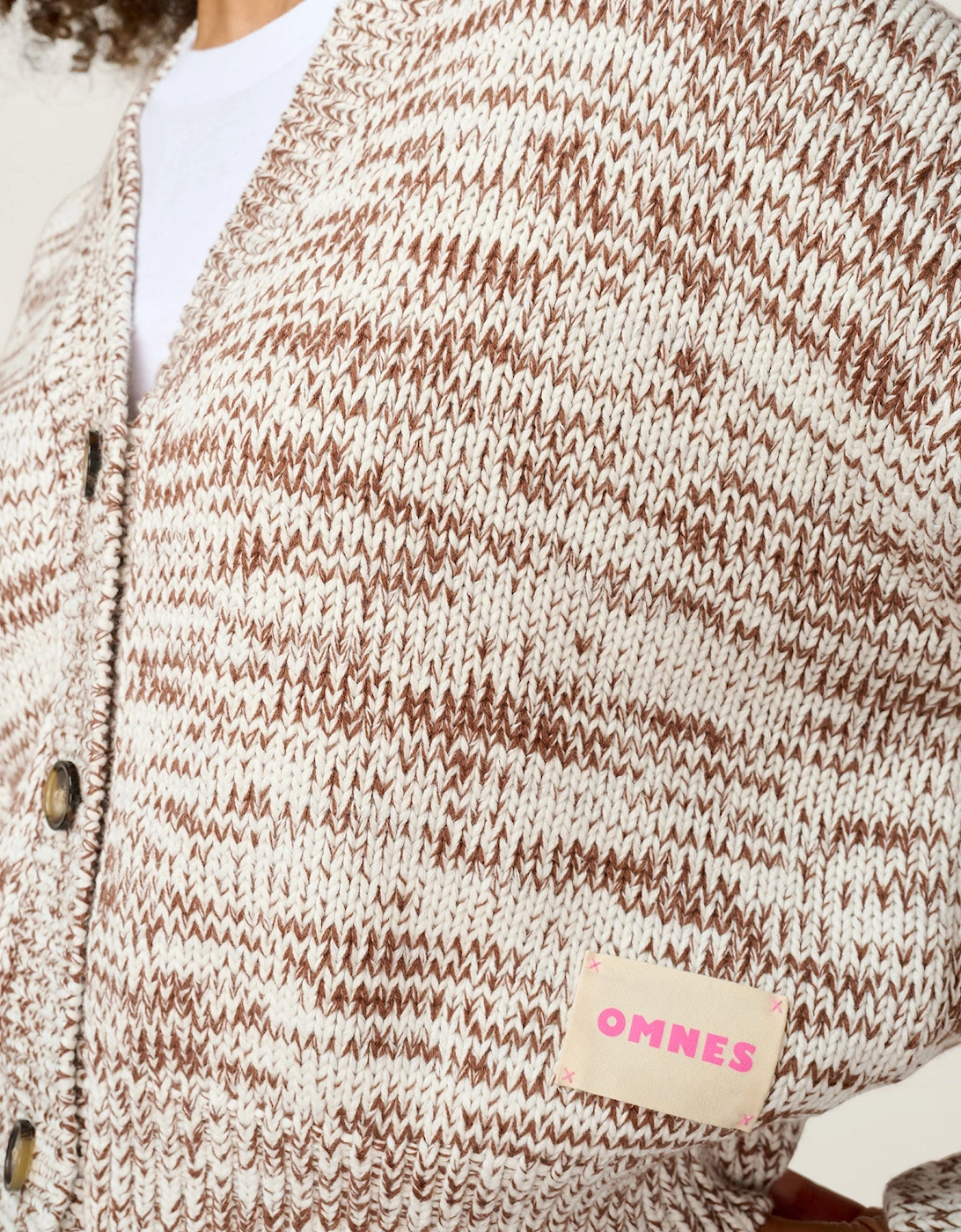 STUDIO Hopper Cardigan in Brown and Cream