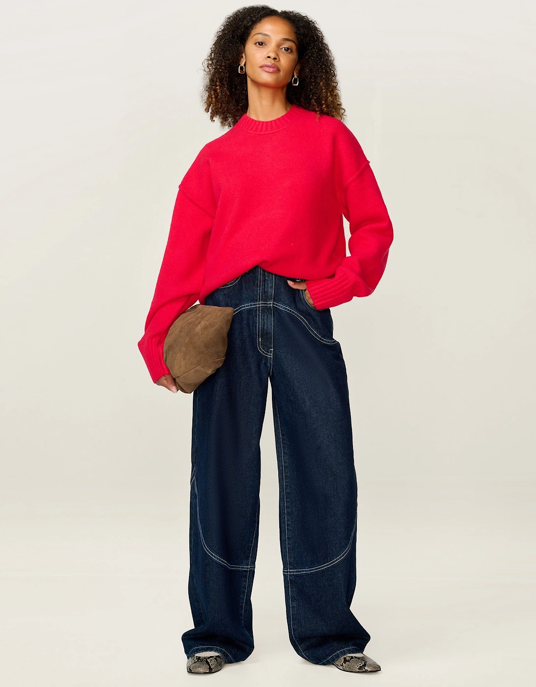Omnes Women's Red Clementine Jumper In - : 14 L