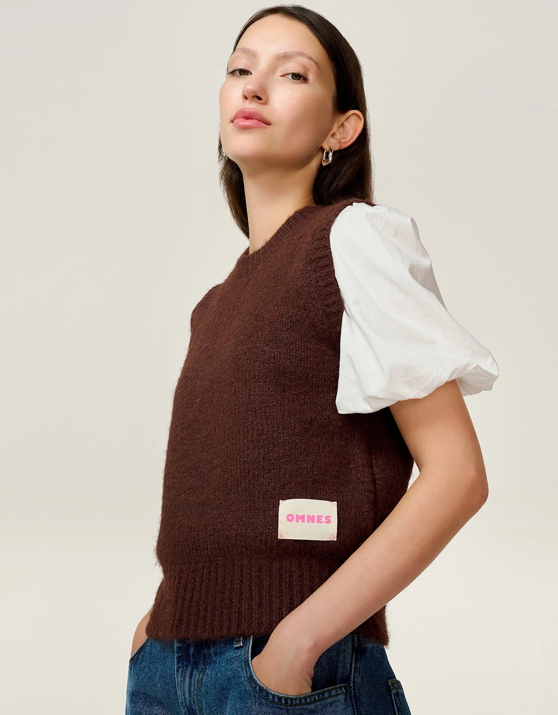 STUDIO Riri Vest in Coffee