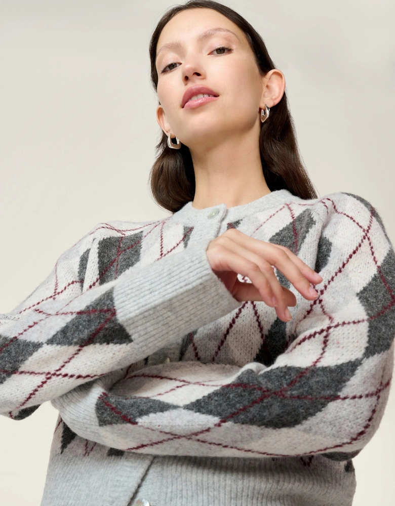 August Argyle Cardigan in Grey