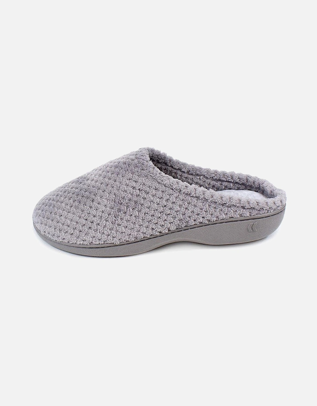 Isotoner POPCORN TERRY Womens Mule Slippers Grey, 5 of 4
