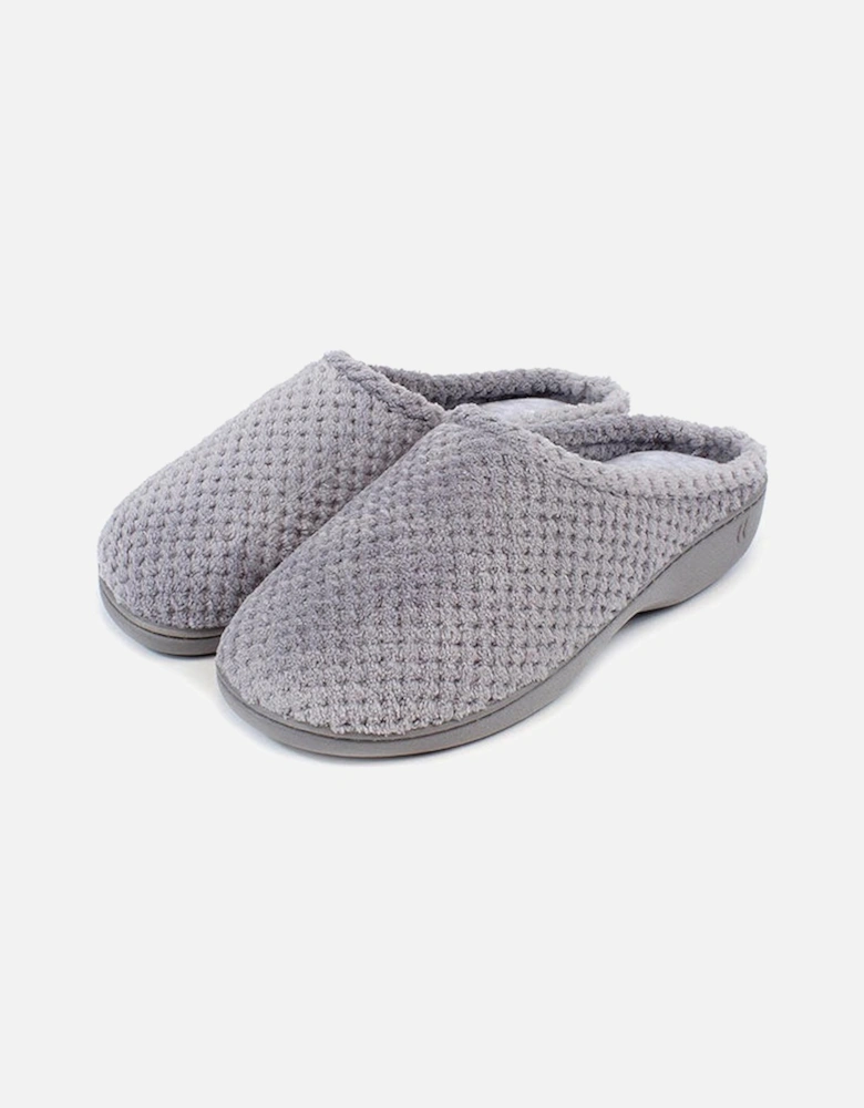 Isotoner POPCORN TERRY Womens Mule Slippers Grey
