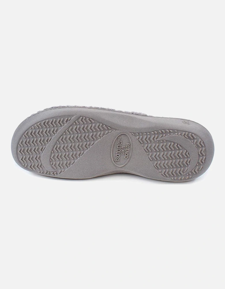 Isotoner POPCORN TURNOVER OPEN TOE Womens Mule Slippers Pale Grey