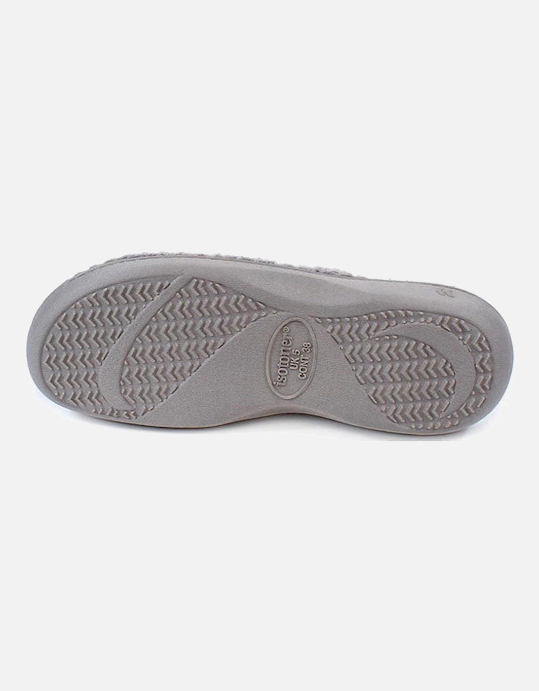Isotoner POPCORN TURNOVER OPEN TOE Womens Mule Slippers Pale Grey