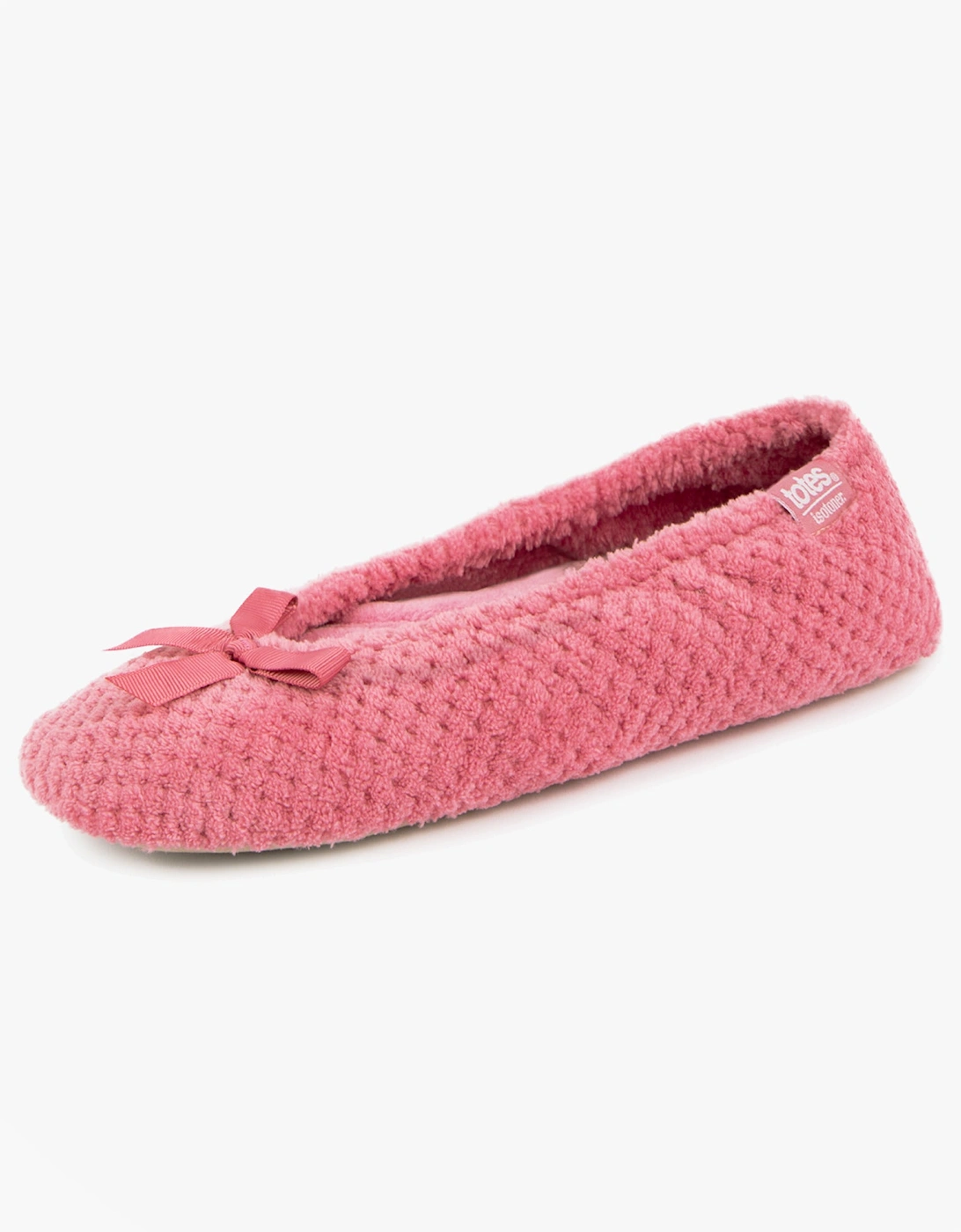 Isotoner POPCORN BALLET Womens Ballerina Slippers Bright Pink, 2 of 1