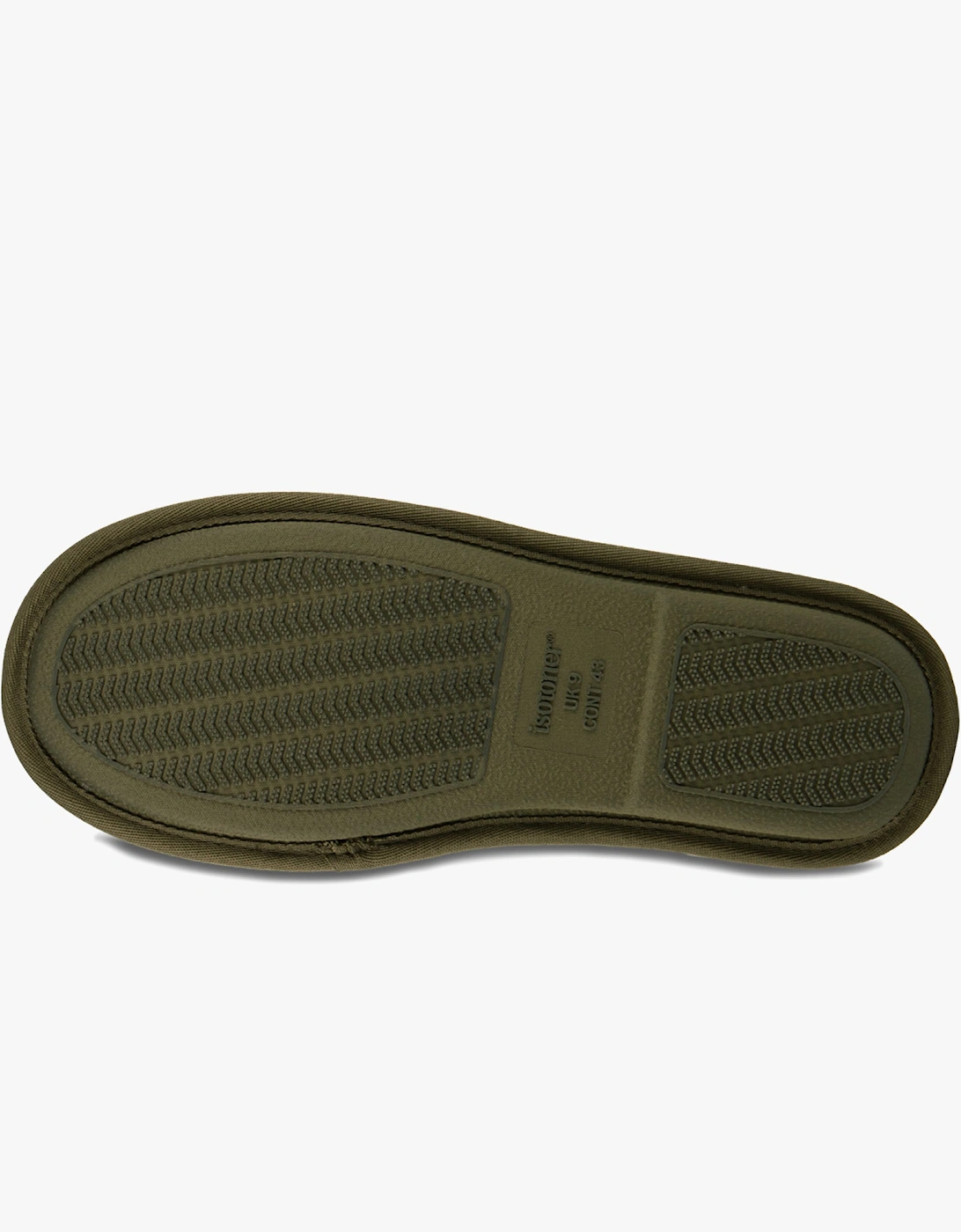 Isotoner SPORT QUILTED MULE WITH COSY LINING Mens Mule Slippers Khaki