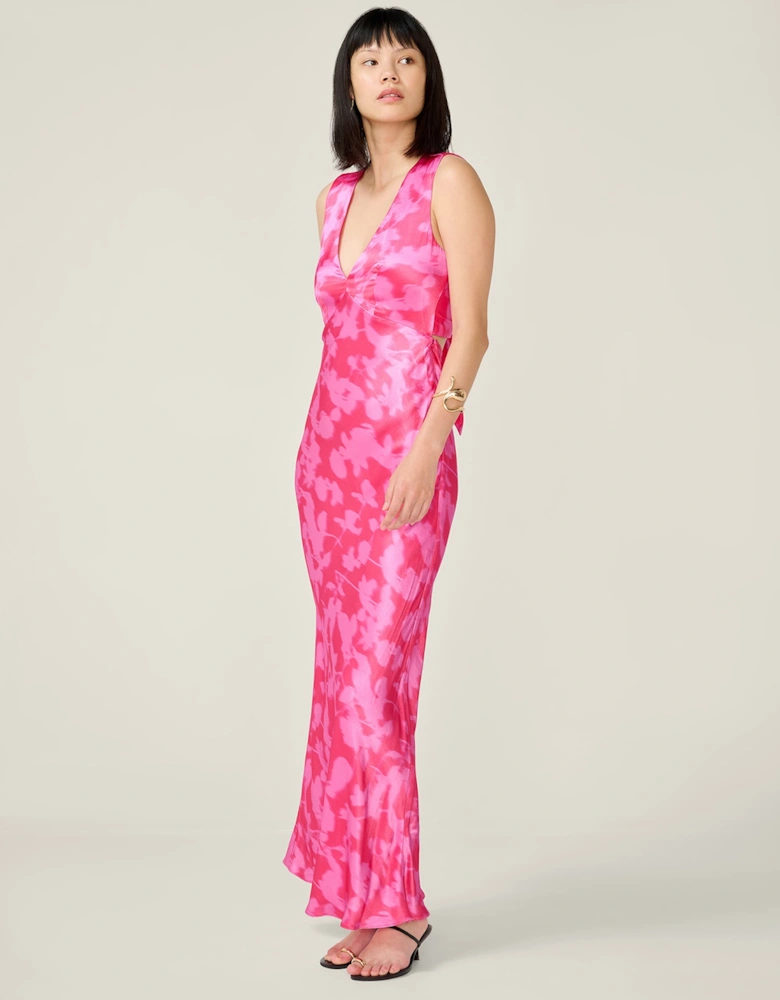 Nova Dress in Blurred Floral Magenta