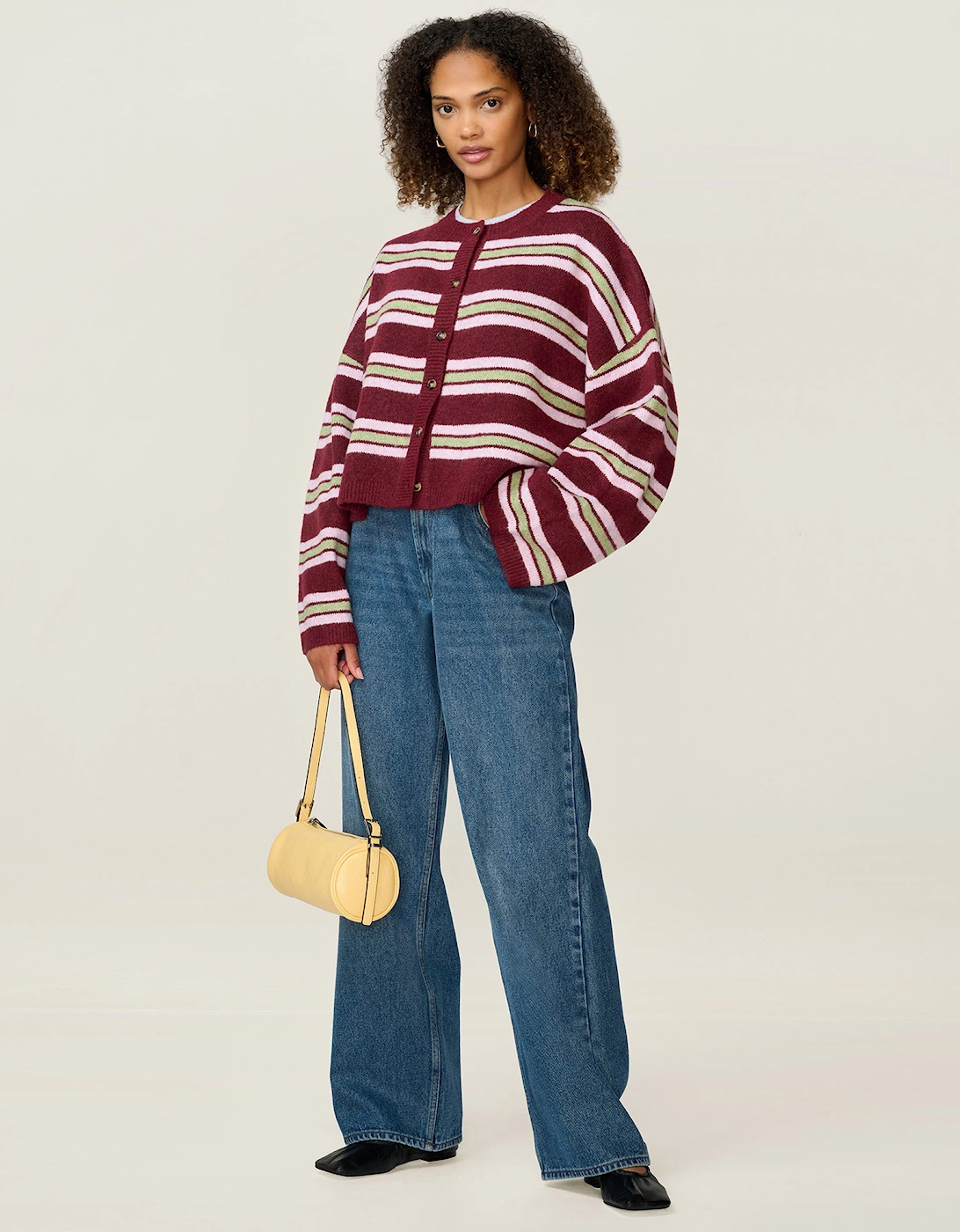 Lennie Striped Cardigan in Merlot and Green, 8 of 7