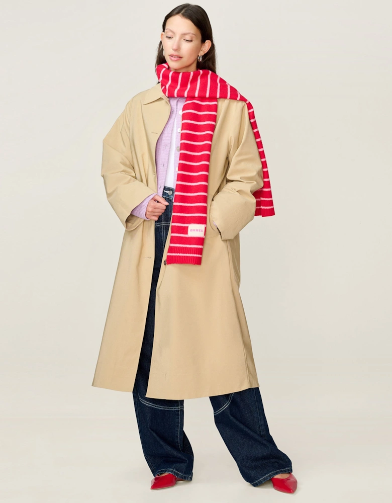 Molly Stripe Scarf in Red and Pink