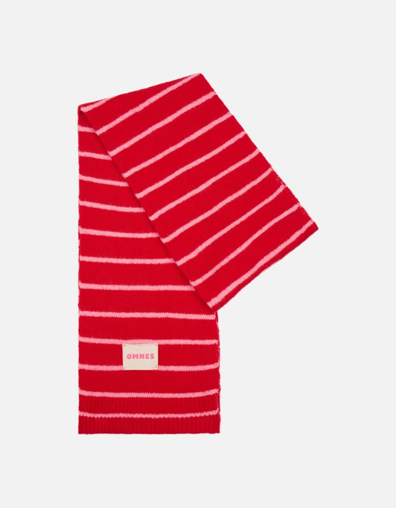 Molly Stripe Scarf in Red and Pink