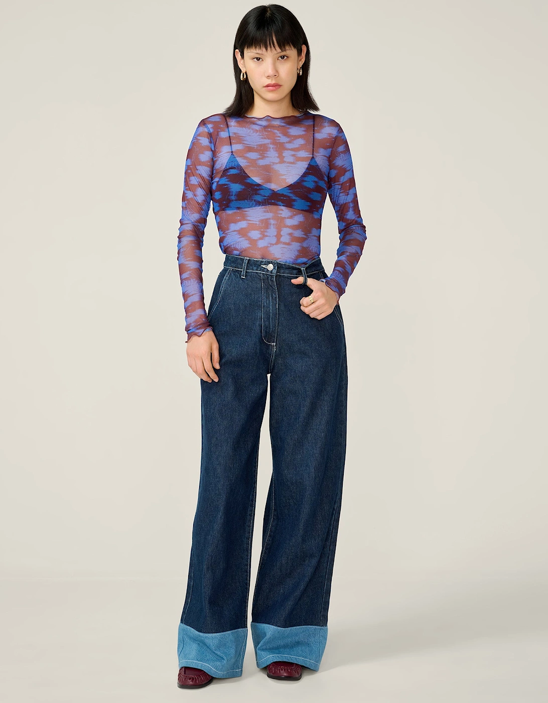 Lorrie Mesh Top in Wild Fern Print, 7 of 6