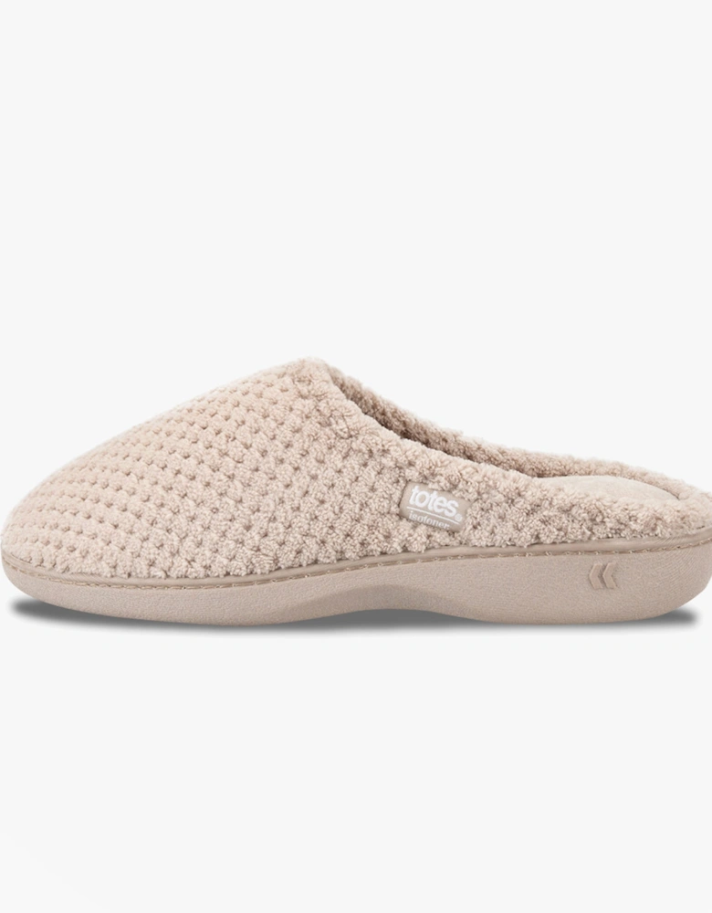 Isotoner POPCORN TERRY Womens Mule Slippers Oat