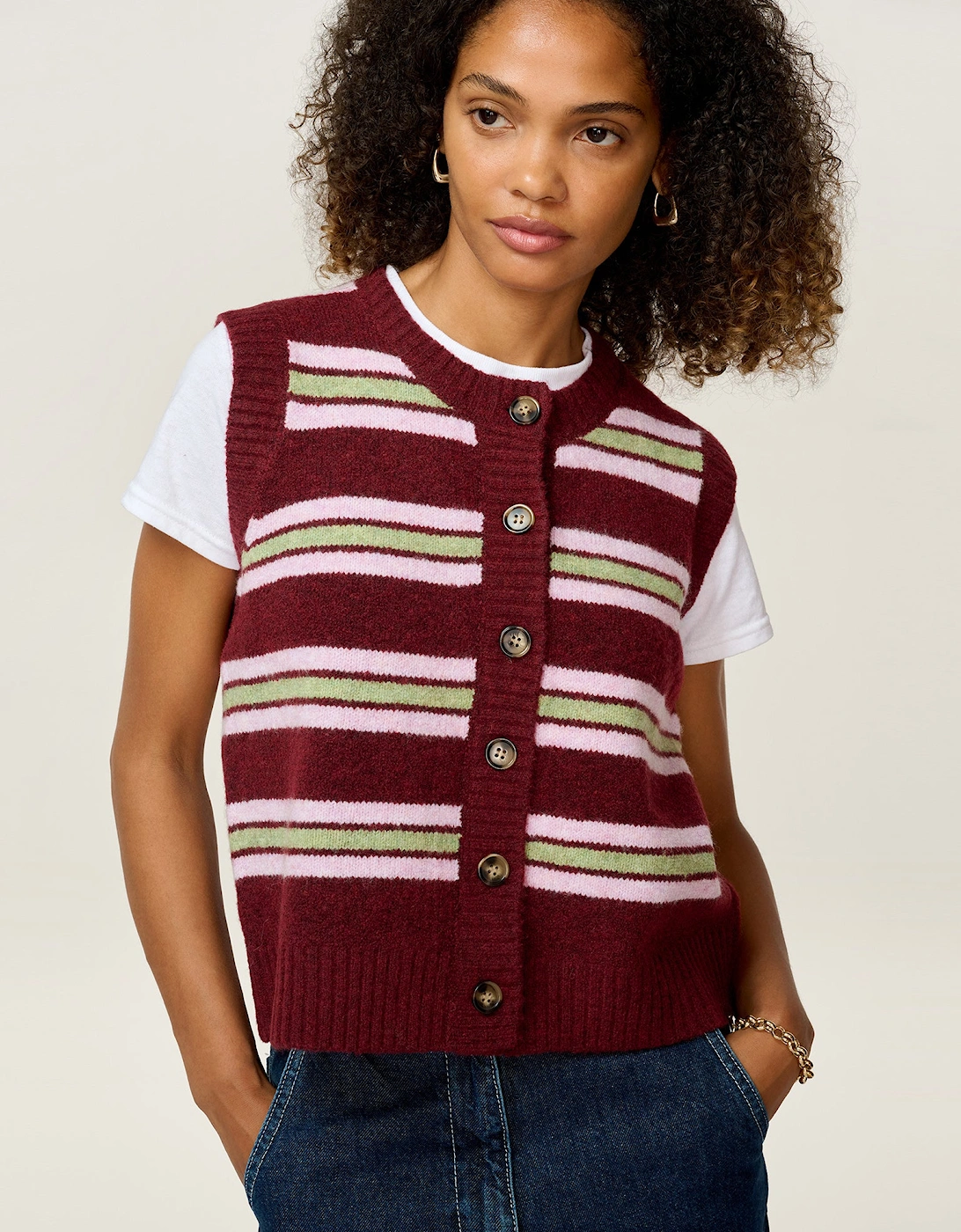 Matilda Stripe Vest in Multi