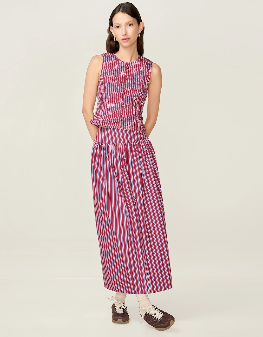 Omnes Women's Darcie Skirt in Stripe - Size: 10