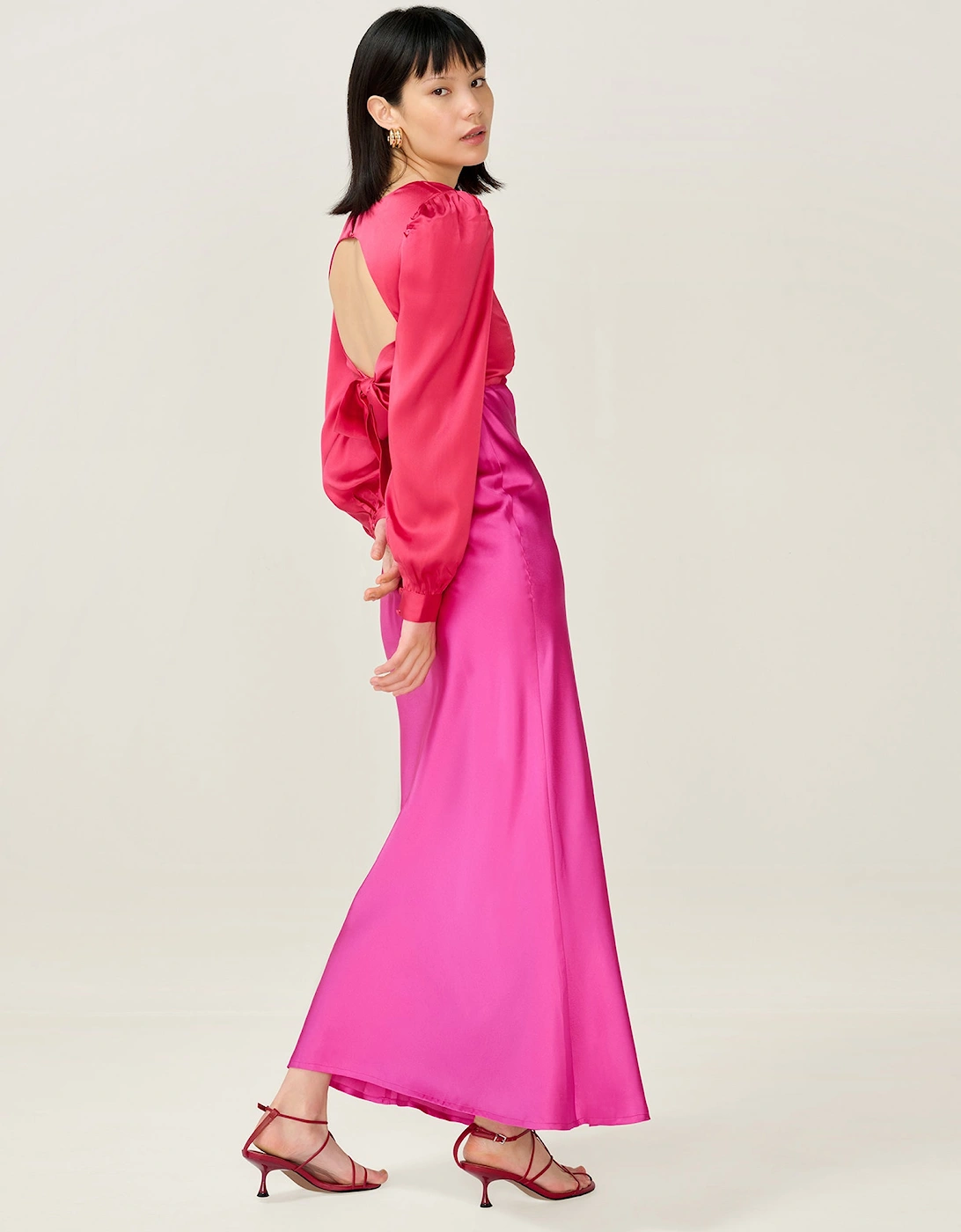 Francoise Dress in Red and Pink